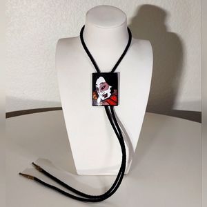 Manfardini Design 1993 Vintage Samurai Multicolor Enamel Metal Bolo Neck Tie